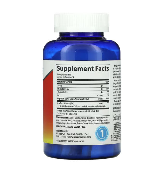 Trace Minerals Magnesium Chewables Raspberry Lemon 120ct Kimikim Organics 8031